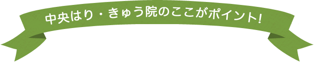 中央はり・きゅう院のここがポイント!